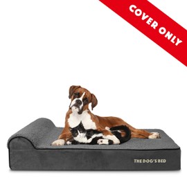 The Dog's Bed Replacement Outer Cover - NO Bed for Dog's Orthopedic Memory Foam Dog Bed. Washable Plush Fabric, Extra Large 6 Inches, Grey Plush, Veterinary Approved