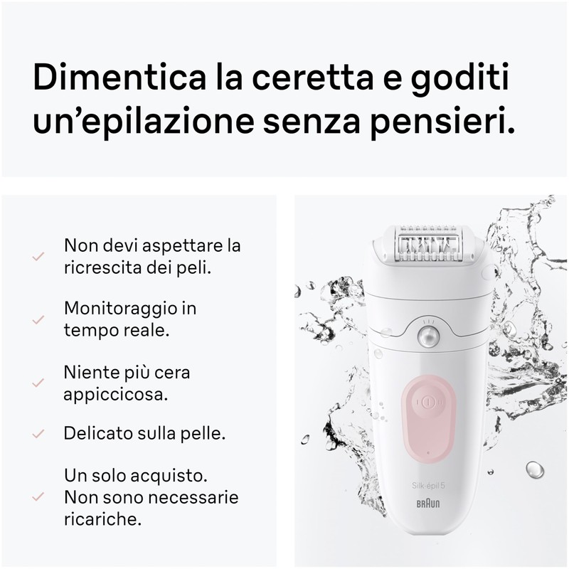 Braun Silk-Épil 5 Epilatore Elettrico Donna, 5-030, Rosa Flamingo