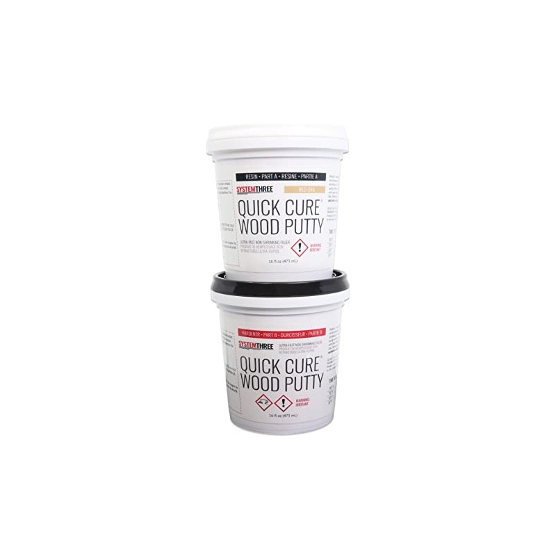 System Three Quick Cure Putty, Red Oak, Quart Kit