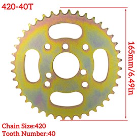 JMCHstore 40T High Speed Rear Chain 6 Hole Sprocket # 40 41 420 for Coleman B200R B200 B200RSV RT200 RB200 CT200U CT200UEX BT200X Mini Bike