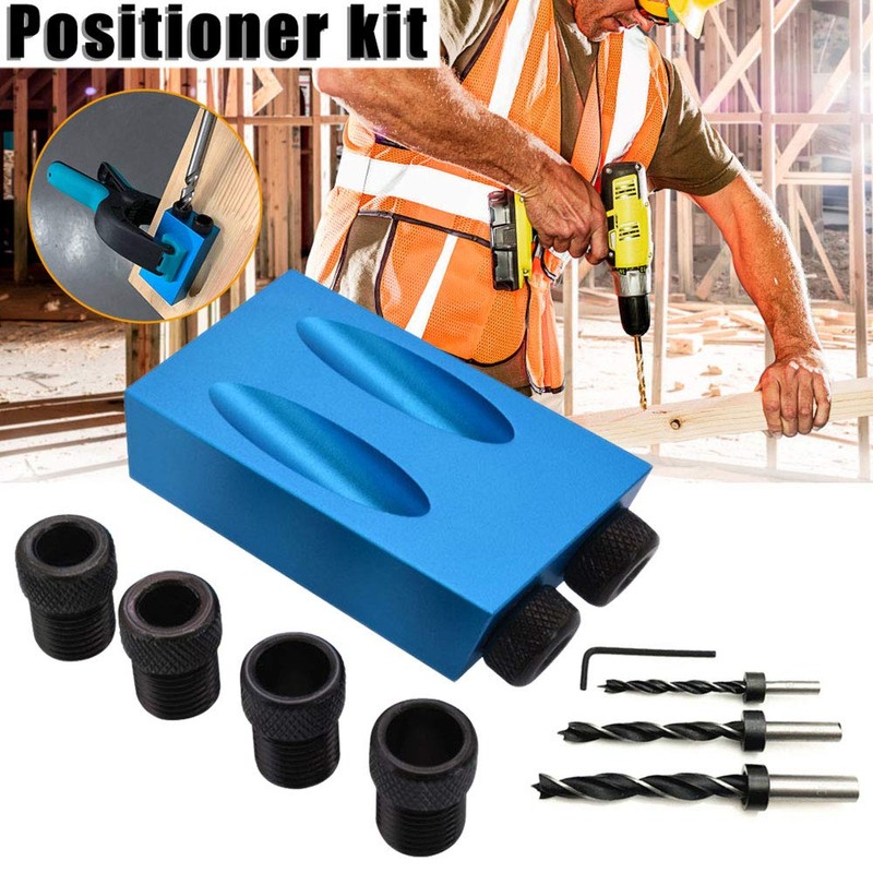Pocket Hole Screw Jig Dowel Drill Carpenters Woodworking Guides,15 Degree
