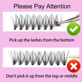 DIY Eyelash Extension 20D Clusters Lashes D Curl Individual Lashes Clusters Extensions Natural Look 3D Effect Black Individual False Eyelashes 120pcs (20D-0.07D, 13mm)