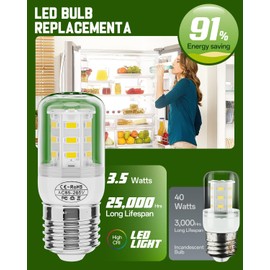 BOGDA Refrigerator LED Light Bulb KEI D34L Refrigerator Bulb Lights Replacement Fit for Frigi-daire Ken-More Fridge -3 Packs (3.5W 85V-265V E27 2700K White)
