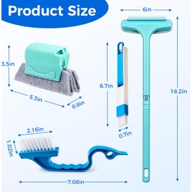 HOMEAN Window Track Cleaning Brush, 2-in-1 Groove Cleaning Tool with 3 Replaceable Pads, Multifunctional Gap Brush for Window Sills Sliding Door Tracks Corners, Household Dust Removal Cleaning Kit