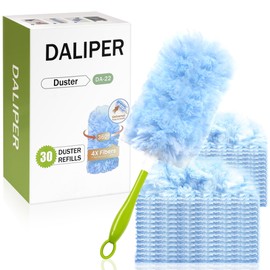 DALIPER Heavy Duty Duster Refills Compatible with Swiffer, Duster Kit with 30 PCS Refills & 1 Handle, 360° Dusters with 4X Microfibers for Dusting Ceiling Fans, Electronics, Furniture, Blinds