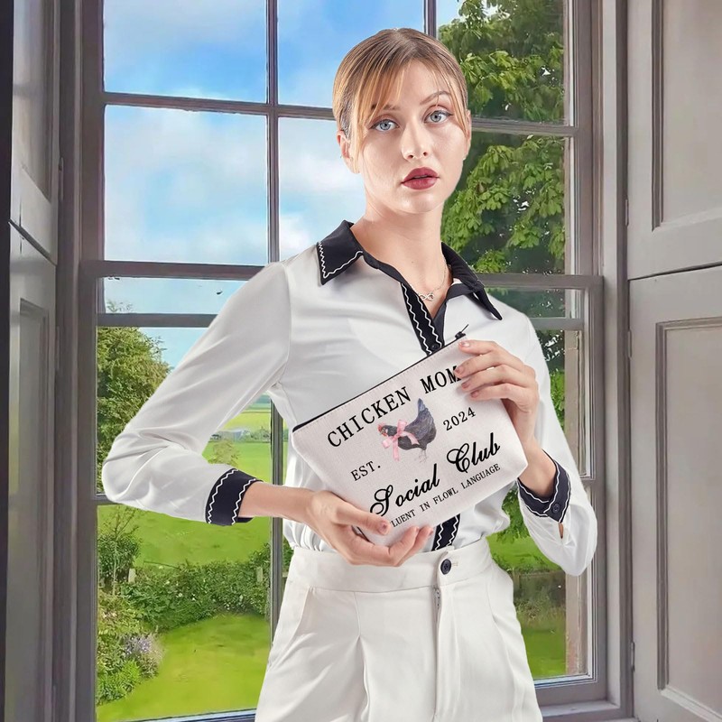 WCGXKO Funny Chicken Gift Chicken Mom Gift Chicken Mom Zipper