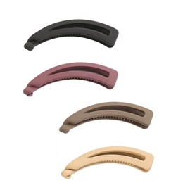 Banana Hair Clips Large Banana Hair Clips Strong Ponytail Clips Anti-slip Banana Clips Anti-slip Strong Styling Matte Banana Claw Clips, Women's Girls Hair Clips Accessories Coarse and Thin Hair Accessories 4pcs Black Pink Flesh Brown