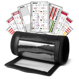 1NMORE 5v5, 7v7 Football Wristbands with Playbook System, Quarterback Wrist Coach for Youth, Flag Football Wrist Bands with Plays Stickers & PVC Cards (Black, 7 on 7)