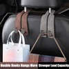 Car Headrest Hooks for Purses and Bags, Double Flexible Leather