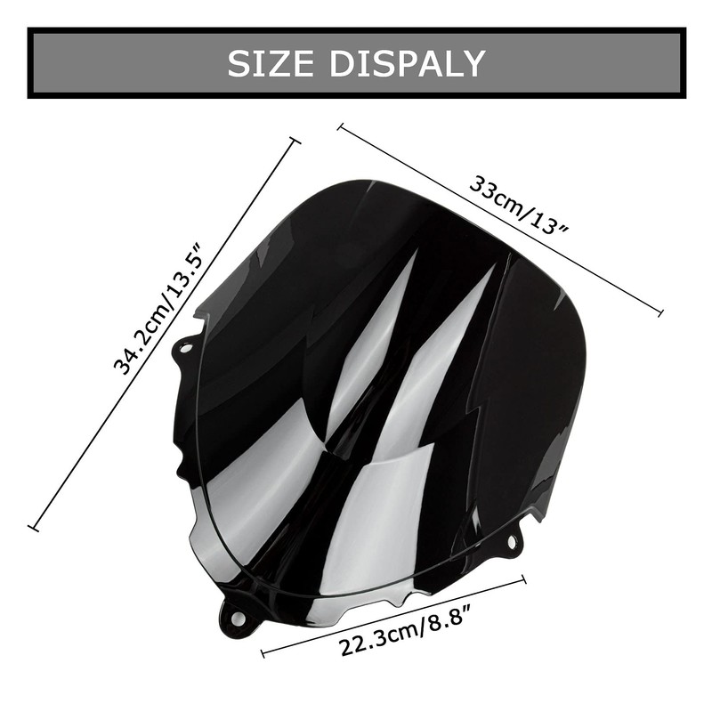 PSLER Motorcycle Windscreen Windshield Double Bubble Flyscreen Wind Screen Deflector