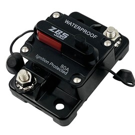 ZBSJAKU 80 Amp Fuse Holders Circuit Breaker Trolling with Manual Reset, 12V- 48V DC, Waterproof (80A)