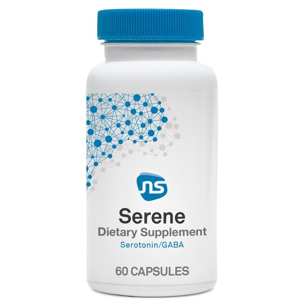 NeuroScience Serene - Mood Support with 100mg 5-HTP, Vitamin B6, Folate + Calcium - Non-Drowsy + Non-Groggy Serotonin Support Supplement (60 Capsules)