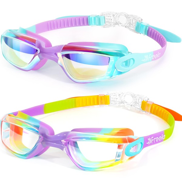 Freela 2 Pack Kids Swim Goggles Swimming Goggles for Kids