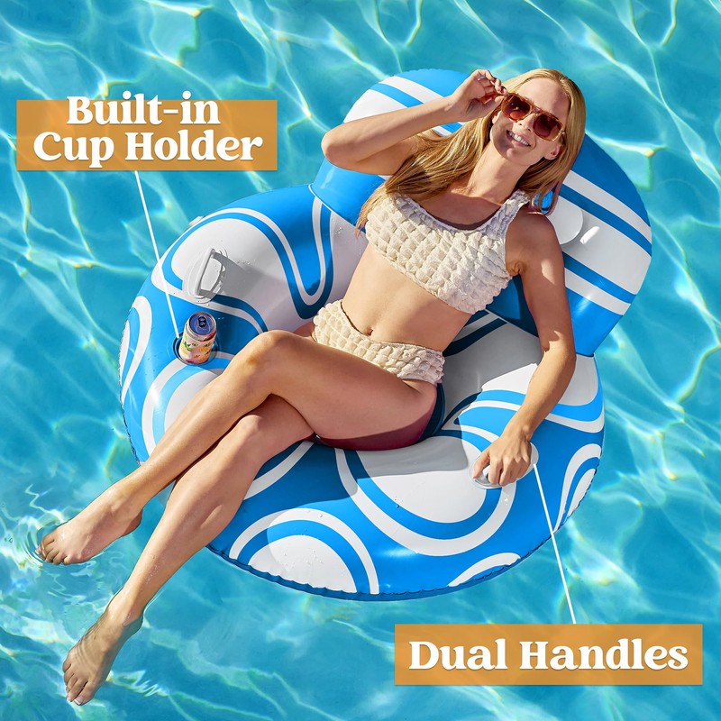 Sloosh Inflatable Pool Floats Lounger - Pool Floaties Blow Up