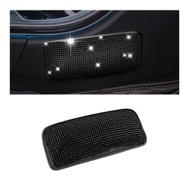 YGDMD Car Knee Cushion Pad with Rhinestone,Shiny Car Door Armrest Pad or as Knee Cushion Used to Provide Soft Support for Knees/Elbow,PU Leather Cars Center Console Cushions Pads for Knees (Black)