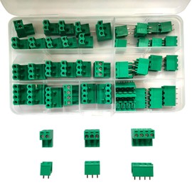 BEHOSHI PCB Terminal Block Set Plug Compatible Terminal Block Insert Screw Terminal Connector 2EDG 5.08mm 2pin 3pin 4pin Screw Terminal Block Plug-in for Printed Circuit Board 50pcs