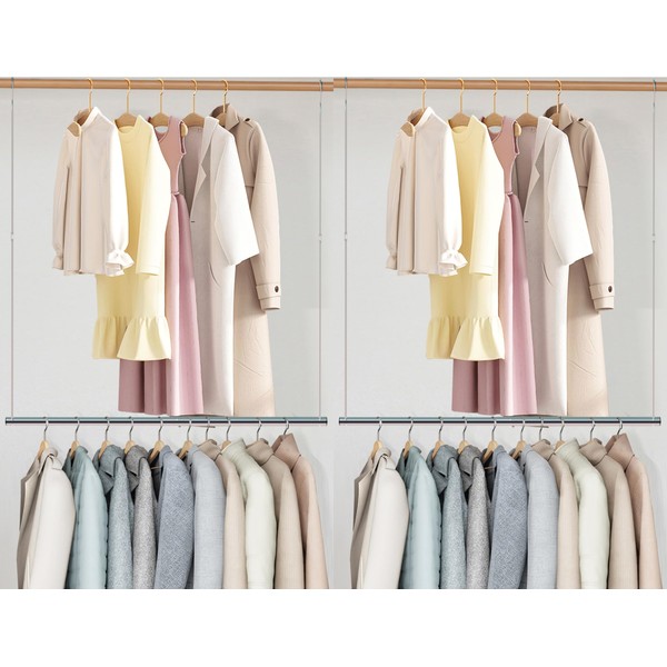 STO STO 2 Pack Closet Hanging Rod, Length and Height