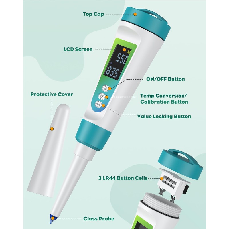 Pawfly Digital pH Meter for Food High Accuracy pH Tester