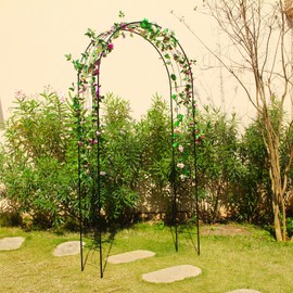 SCENDOR Garden Arch, 94.5" High x 47.2" Wide, Garden Arbor for Various Climbing Plant, Iron Archway Decorative for Outdoor Garden Lawn Backyard Decor Black