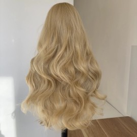 MISSWEN Synthetic Hair Heat Resistant Light blonde Cosplay Wig With Bangs Long Wavy