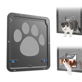 NAMSAN Cat Door for Sliding Door Window, Inside Opening 8 x 10 inches, Doggy Door for Screen Door, Small Doggie Door Screen Porch Cat Door Automatic Closing