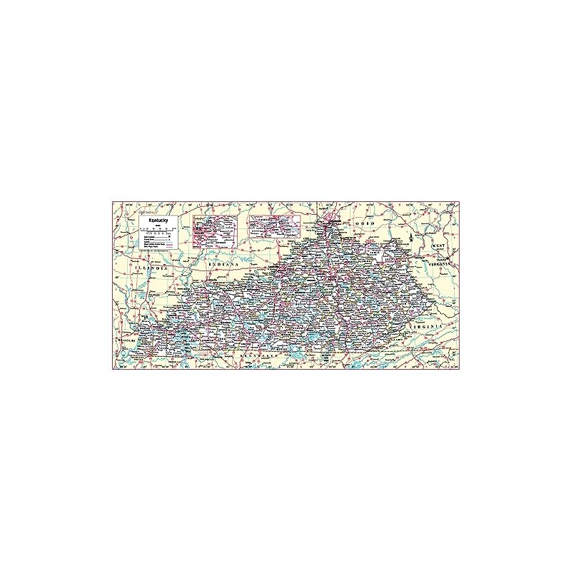 Cool Owl Maps Kentucky State Wall Map Large Print Poster