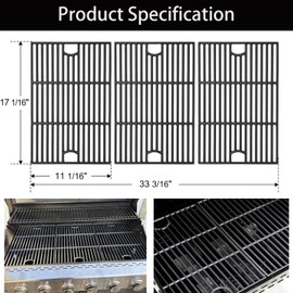 Criditpid Grill Replacement Parts for Nexgrill 6 Burner 720-0896B, 720-0896, 720-0896E, 720-0896C, 730-0896, Cast Iron Grill Grates, Heat Plates, Burners Tubes & Ignitors for Nexgrill Evolution Grills