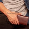 Dom Teporna Men's Bi-fold Wallet, Leather, Cowhide Leather, Large Capacity,