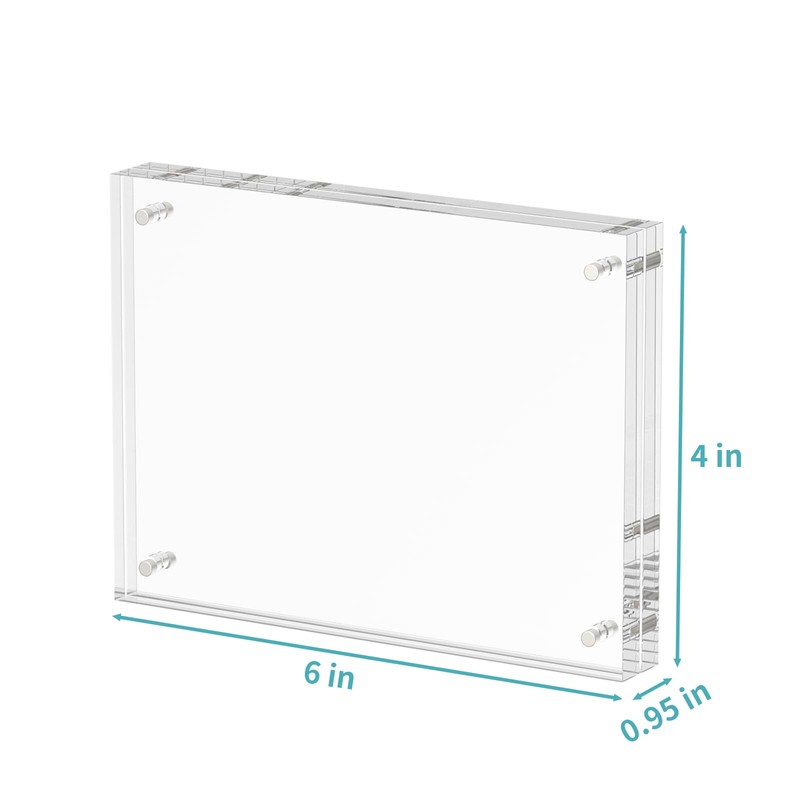 HIIMIEI Acrylic Picture Frame, 10 x 15 cm, Magnetic Double-Sided