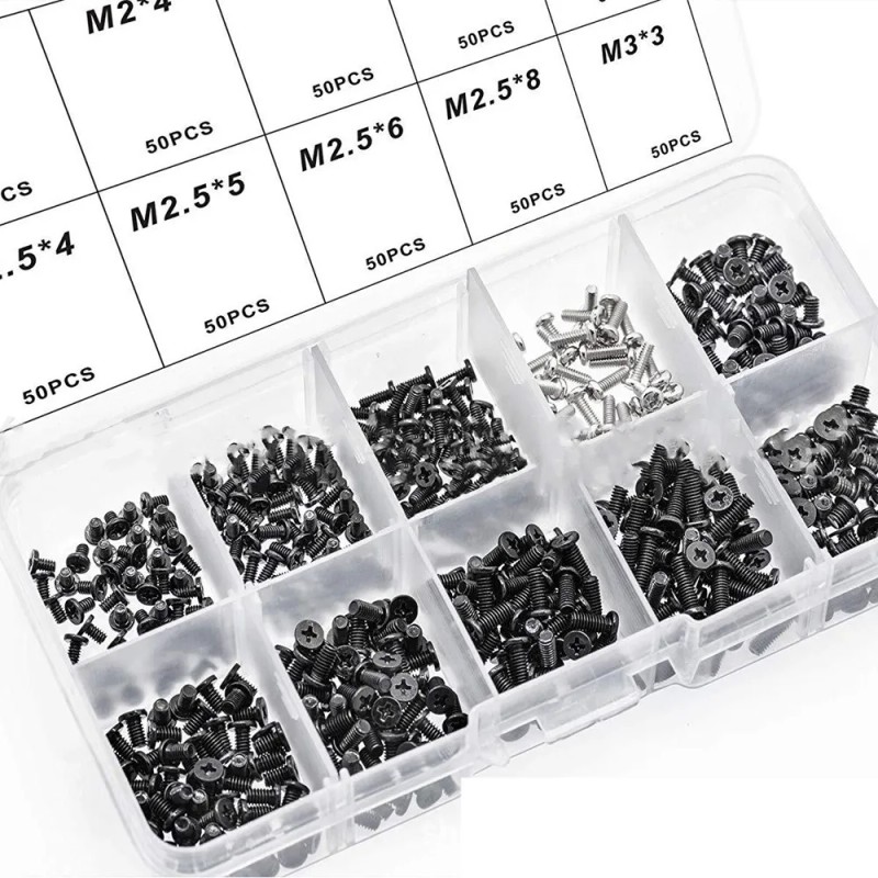 Kit De Tornillos 500pcs Para Portátiles M2, M2.5, M3