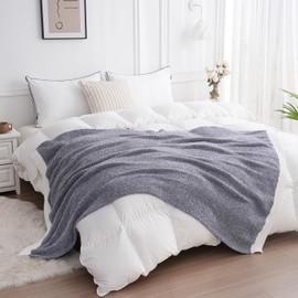 YIRUIO Premium Soft Warm Blankets Throws Lightweight Twin Size Cobija Super Comfy Really Cozy Fleece Plush Fuzzy Blue 60x80 for Women Man Sofa Bedroom