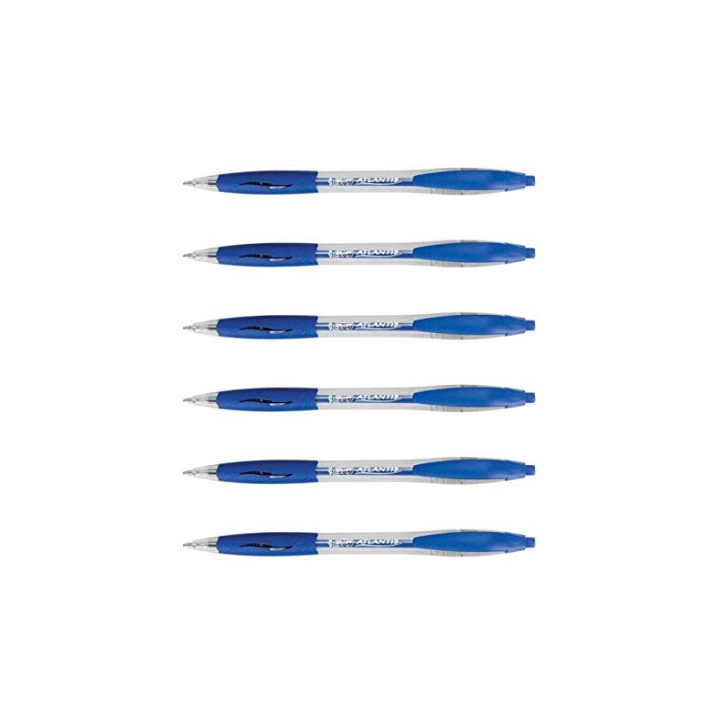 BIC 6 x Atlantis Classic Retractable Ballpoint Pens Medium Point