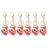 6pcs Lion Dance Keychains Cute Funny Rust Prevention Rhinestone Keychain