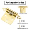 50 Pack(25 Pairs) Gold Cabinet Hinges - 1/2" Overlay, Self