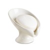 Soap Dish, Soap Holder Self Draining Leaf Shape Ceramic Soap