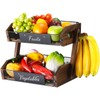 Briwooody 2 Tier Fruit Basket for Kitchen Counter Organizer with