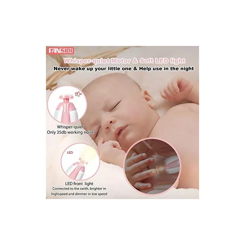 Fansidi Lima De Uñas Electrico Para Bebe Color Rosa Con