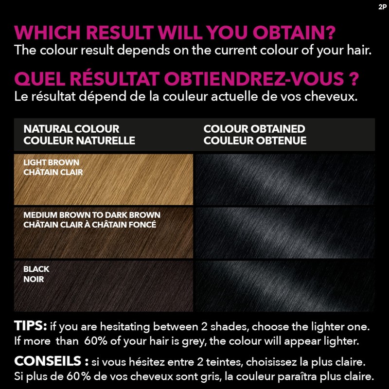 Garnier Olia Permanent Hair Dye, Ammonia-Free Hair Color, 2P Black