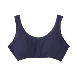 Selvan 100% Cotton Smooth Knit Bra with Soft Cups, Navy, M