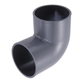 PATIKIL 4" OD Elbow 90 Degree Duct Connector, PVC Plastic Dryer Hose Connector Pipe Fitting Adapter Coupling for Vent Hose or Straight Pipe Systems DIY Home Factory Industrial, Gray