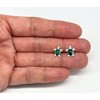 Green Turtle Tortoise Stud Earrings - 925 Sterling Silver