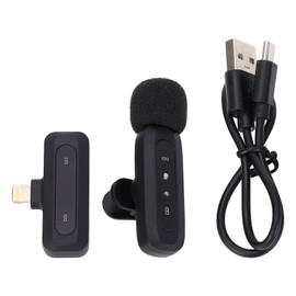 Wireless Lavalier Microphones 2.4GHz Noise Reduction Mini Clip On Lapel Mic with Receiver for IOS Outdoor Recording Live Streaming