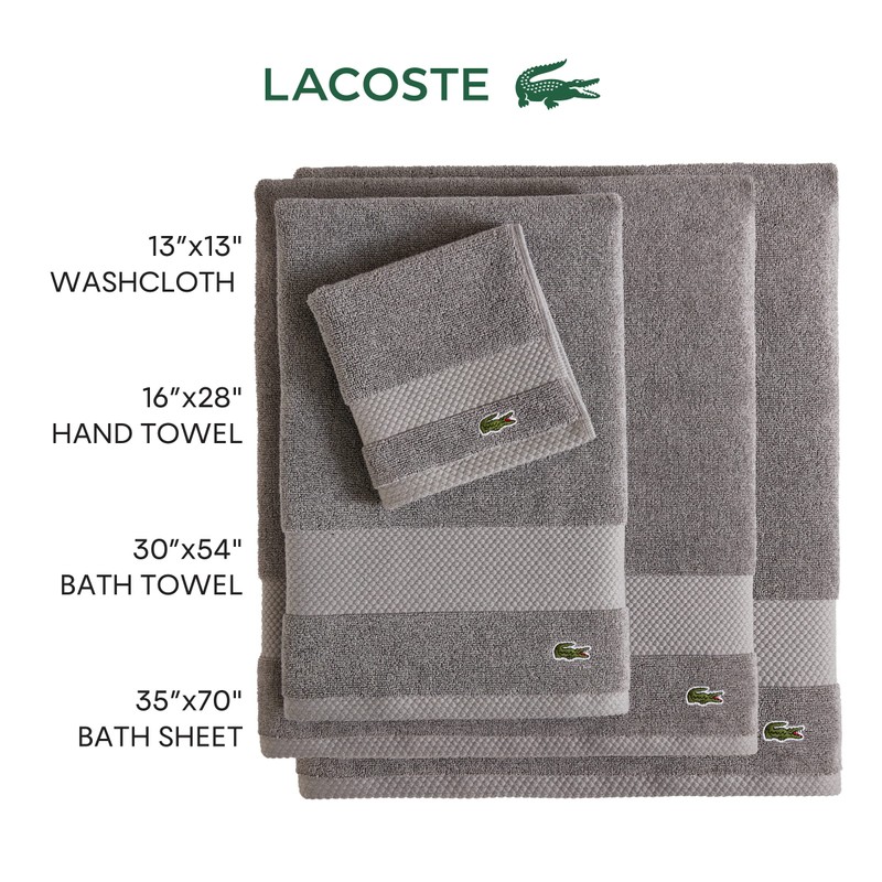 Lacoste Heritage Supima - Toalla de baño de algodón, GIS,
