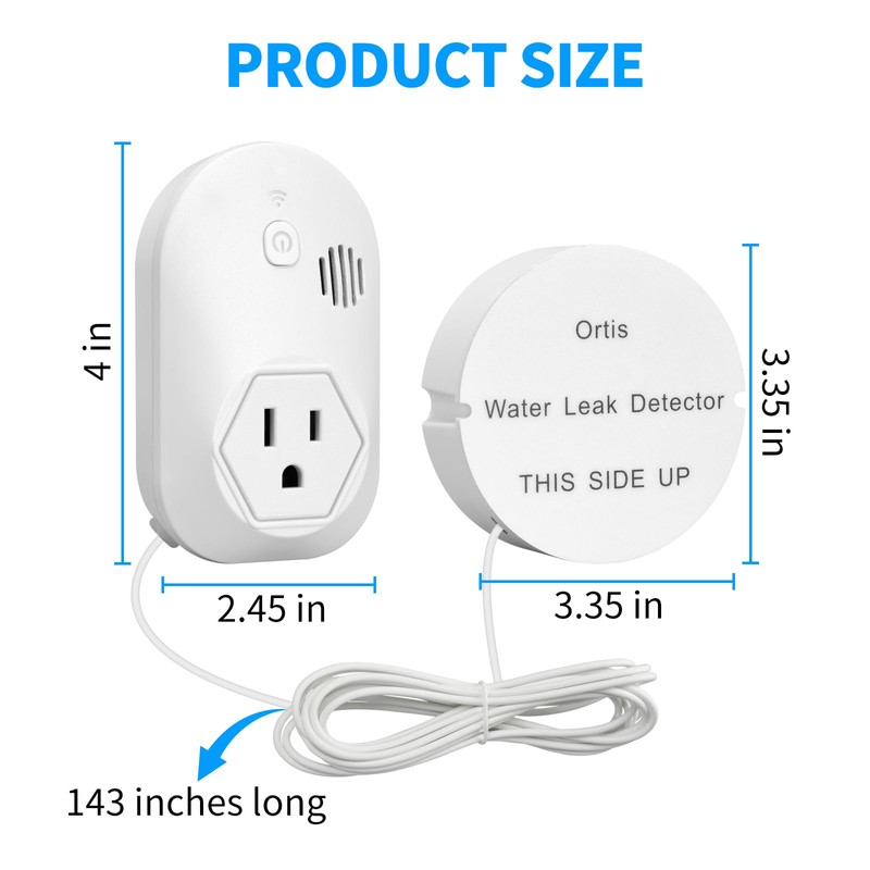 Ortis Water Alarm Leak Detector, 95 dB Loud Alarm, Prevent