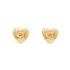 COACH Women's Signature Textured Heart Stud Earrings