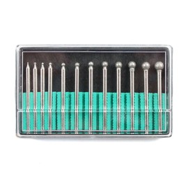 12pc Universal Diamond Burr Bit Set 1/8" Shank for Rotary Tool 150 Grit