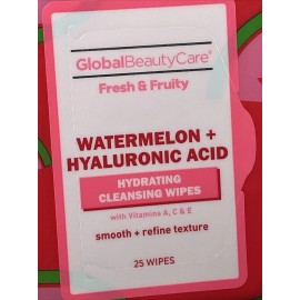 Global Beauty Care Core Watermelon Scent Hyaluronic Acid Face Wipes 25ct New