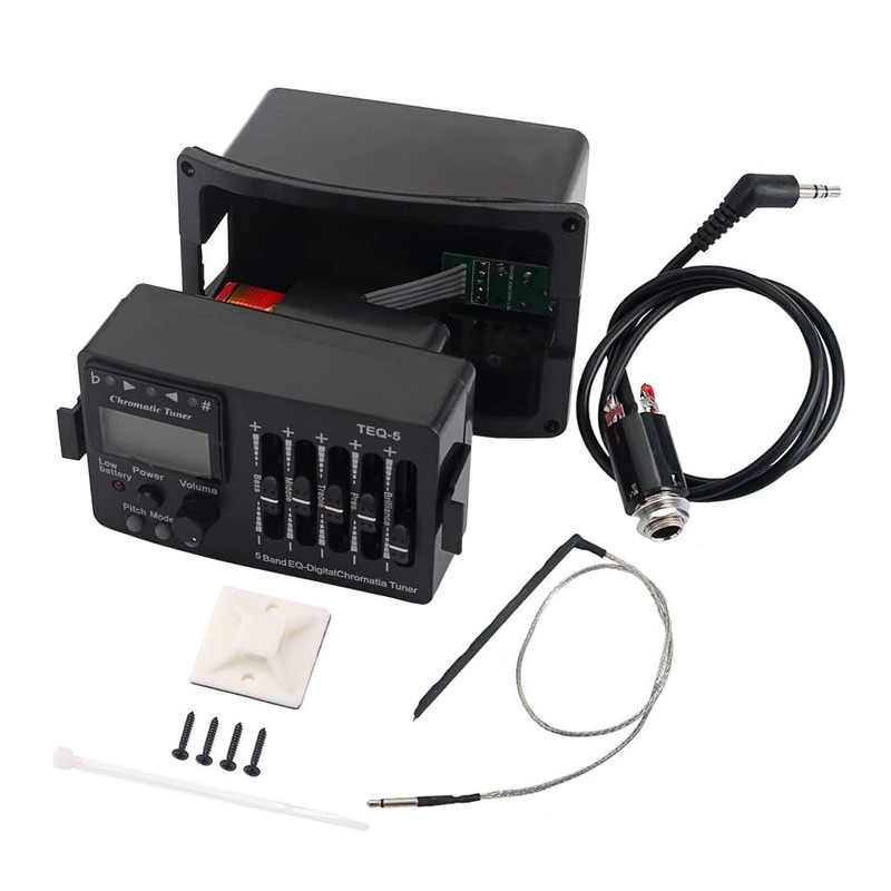 Ogdni 5 Band Acoustic Guitar Pickup EQ Preamp Equalizer Pickup