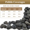 FANTIAN 40 lbs Bulk Black River Rocks for Landscaping, 3-4