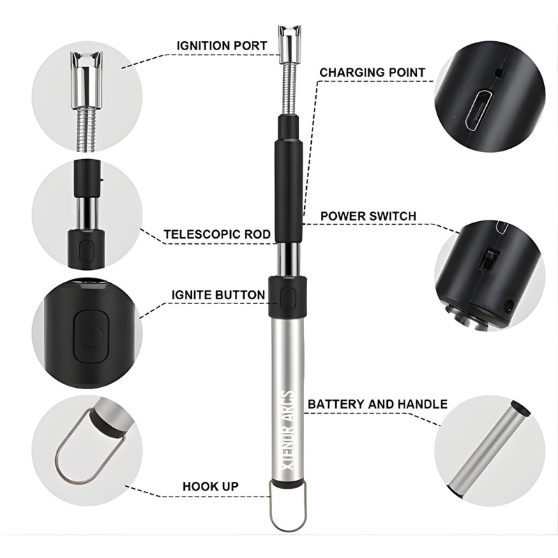 XTENDR ARCS V2 Extendable 2.5 Feet. Arc Extra Long Lighter,